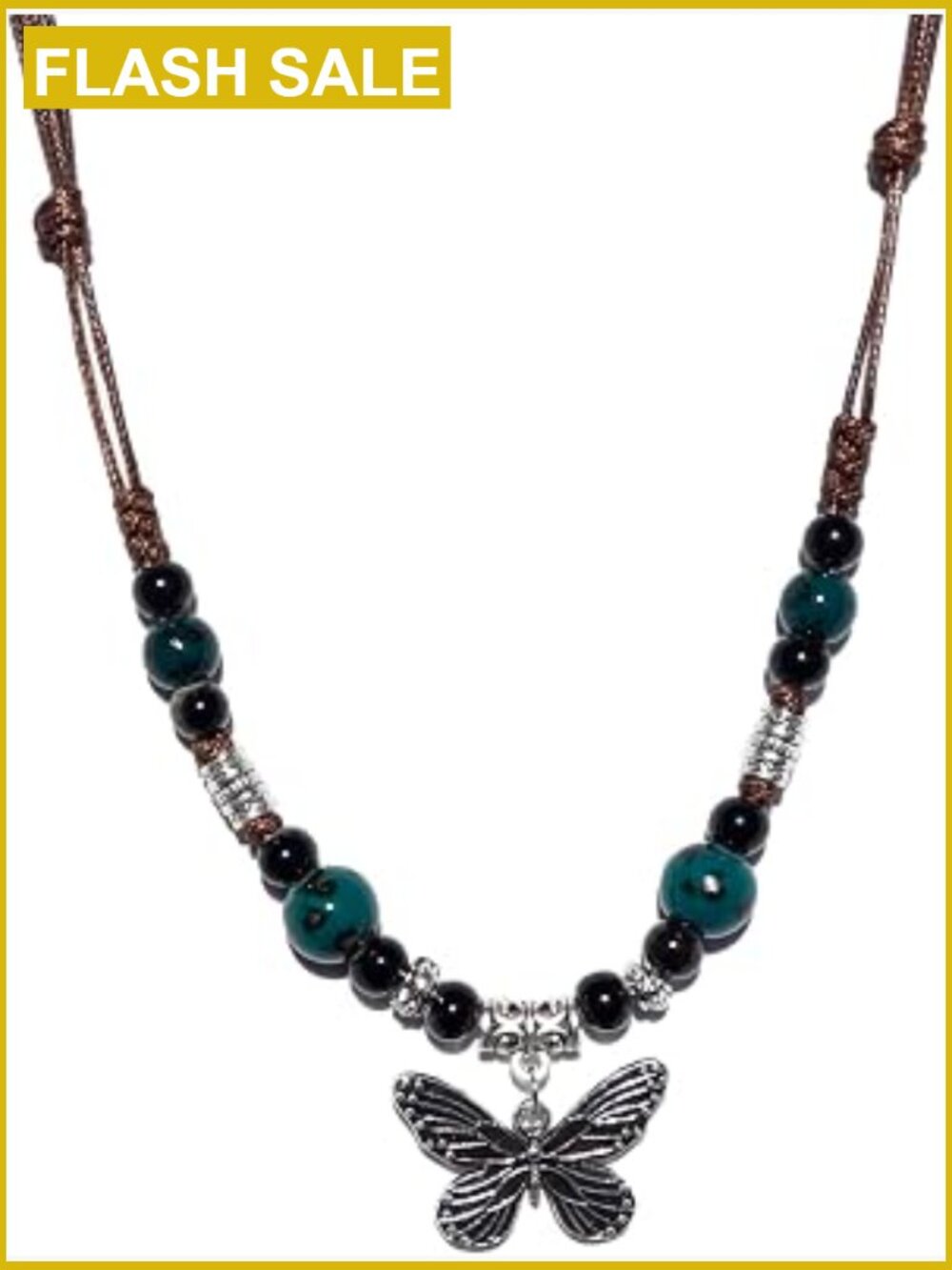 Adjustable Boho Ceramic Bead Necklace – Strand Style, Unisex, Lightweight